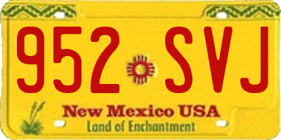 NM license plate 952SVJ
