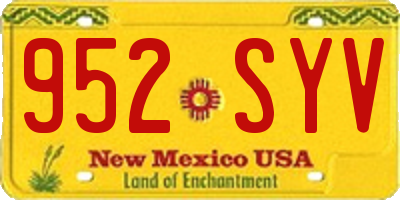 NM license plate 952SYV