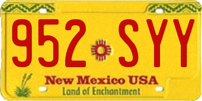 NM license plate 952SYY