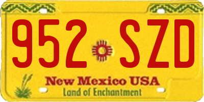 NM license plate 952SZD