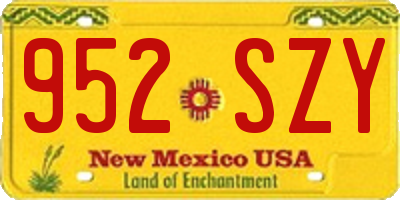 NM license plate 952SZY