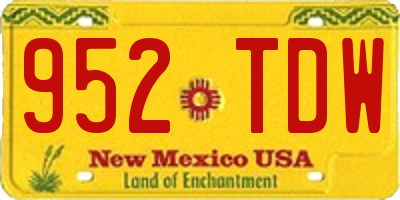 NM license plate 952TDW