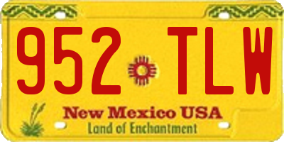NM license plate 952TLW