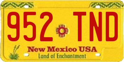 NM license plate 952TND
