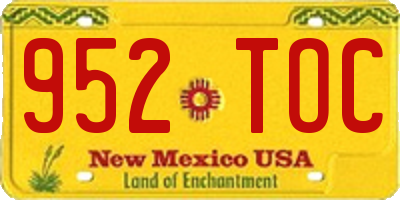 NM license plate 952TOC