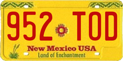 NM license plate 952TOD