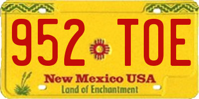 NM license plate 952TOE