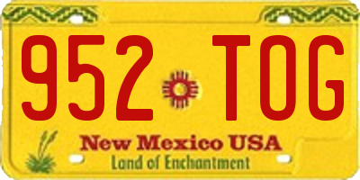 NM license plate 952TOG