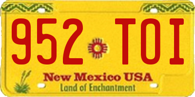 NM license plate 952TOI