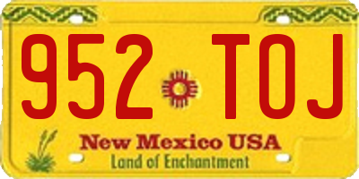NM license plate 952TOJ