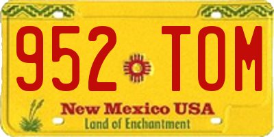 NM license plate 952TOM