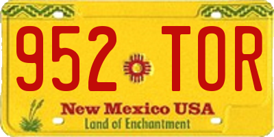 NM license plate 952TOR