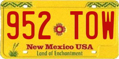 NM license plate 952TOW