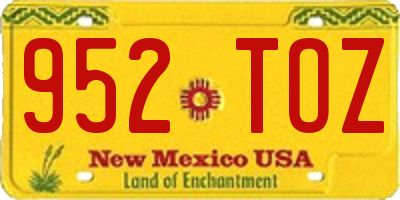 NM license plate 952TOZ