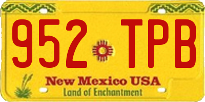 NM license plate 952TPB