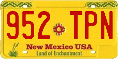 NM license plate 952TPN