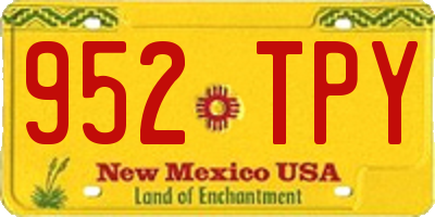 NM license plate 952TPY