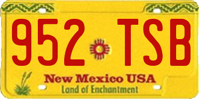 NM license plate 952TSB