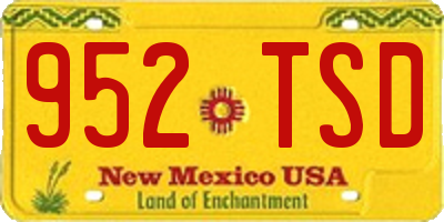 NM license plate 952TSD