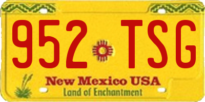NM license plate 952TSG
