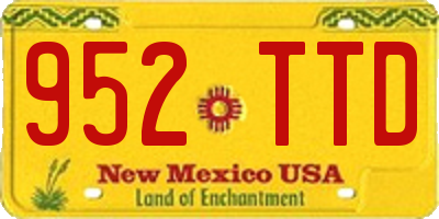 NM license plate 952TTD
