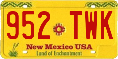 NM license plate 952TWK