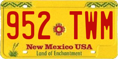 NM license plate 952TWM
