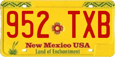 NM license plate 952TXB