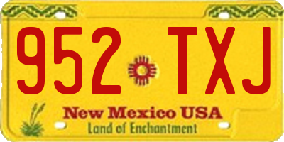 NM license plate 952TXJ