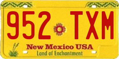 NM license plate 952TXM