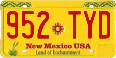 NM license plate 952TYD