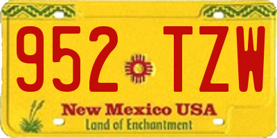 NM license plate 952TZW