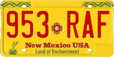 NM license plate 953RAF