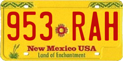 NM license plate 953RAH