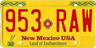 NM license plate 953RAW