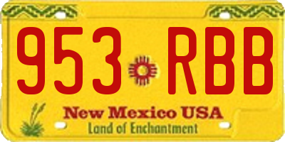 NM license plate 953RBB