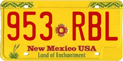 NM license plate 953RBL