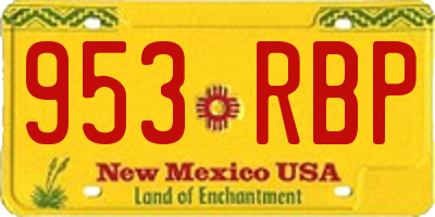 NM license plate 953RBP