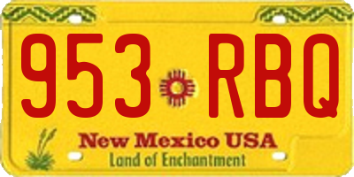 NM license plate 953RBQ