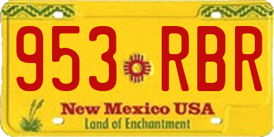 NM license plate 953RBR