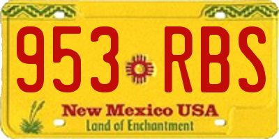 NM license plate 953RBS