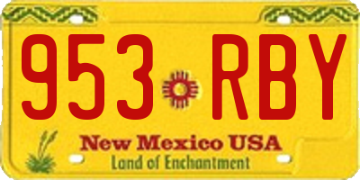NM license plate 953RBY