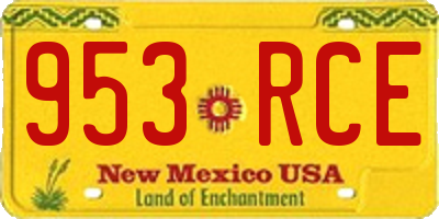 NM license plate 953RCE