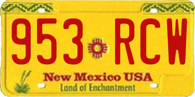 NM license plate 953RCW