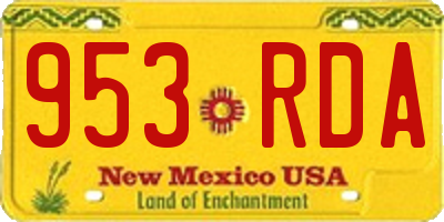 NM license plate 953RDA