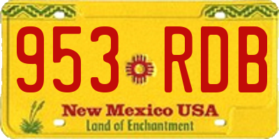 NM license plate 953RDB