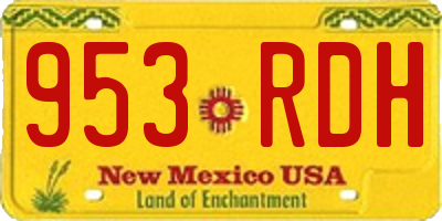 NM license plate 953RDH