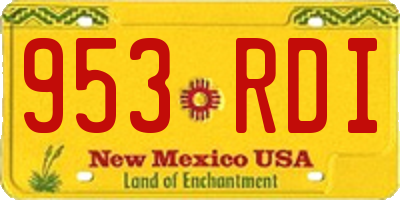 NM license plate 953RDI