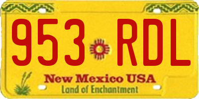 NM license plate 953RDL