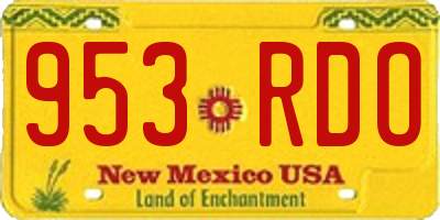 NM license plate 953RDO